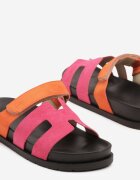 l.day Papuci fuchsia din piele întoarsă ecologică cu talpă din spumă cu închidere cu velcro Nimiarianna