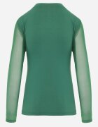 las garras Bluză Asimetrică Verde din Viscoză Netedă cu Mâneci din Plasa Bangella