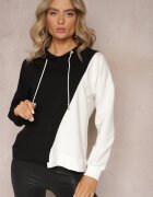 las garras Bluza din bumbac neagră cu glugă și manșete Ardente