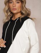 las garras Bluza din bumbac neagră cu glugă și manșete Ardente
