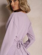 las garras Bluza Mov Deschisă De Bumbac Cu Legătură Decorativă Fanarita