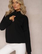 las garras Bluză Neagră Căptușită din Bumbac cu Semiguler Heraia