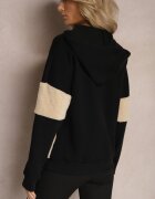 las garras Bluză Neagră Din Bumbac Cu Glugă Cu Manșete Elastice și Fleece Eurynia