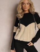 las garras Bluză Neagră Din Bumbac Cu Glugă Cu Manșete Elastice și Fleece Eurynia