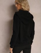 las garras Bluza Neagră din Bumbac cu Șnururi și Glugă Tyche