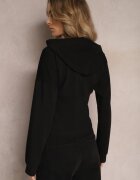 las garras Bluză Neagră Tricotată cu croială tip corset cu glugă Kindra