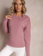las garras Bluză Roz închis din bumbac cu legătură decorativă Fanarita