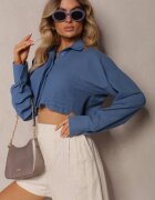 lefon Cămașă casual scurtă bleumarin cu nasturi Tiamavona