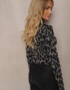 lefon Maletă Gri închis Leopard din Viscoză cu croială scurtă Lioka