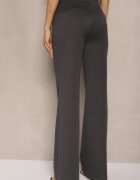 lefon Pantaloni eleganti evazați cu Viscoză talie înaltă Gelobina gri închis