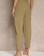 lefon Pantaloni Eleganți Modal de Costum Verzi High Waist Mavilisse