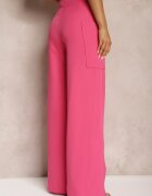 lefon Pantaloni Fucsia cu picioare largi cu talie înaltă Nestajoan