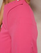lefon Pantaloni Fucsia cu picioare largi cu talie înaltă Nestajoan