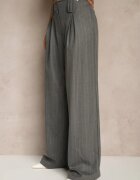 lefon Pantaloni Gri închis Largi din Viscoză în Stil Costum Filorra