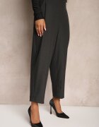 lefon Pantaloni Gri închis stil costum High Waist Relessa