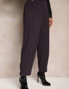 lefon Pantaloni Mov de costum cu croială largă ușor striate cu talie înaltă Belbanne