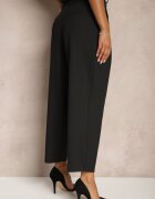 lefon Pantaloni Negri de croială de costum High Waist Relessa