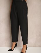 lefon Pantaloni Negri de croială de costum High Waist Relessa
