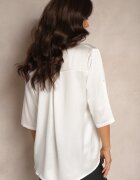 lily rose Bluză Albă cu Decolteu Adânc și Spate Alungit Nilani