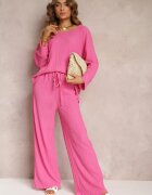 lily rose Bluză Roz cu Mâneci 7/8 și Embosare Delicată Kylinn