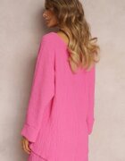 lily rose Bluză Roz cu Mâneci 7/8 și Embosare Delicată Kylinn