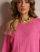 lily rose Bluză Roz cu Mâneci 7/8 și Embosare Delicată Kylinn