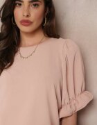 lily rose Bluză roz închis cu volane cu mâneci scurte bufante Janila