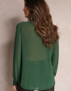 lily rose Bluză Verde închis cu fundă la gât Blisorfa