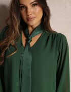 lily rose Bluză Verde închis cu fundă la gât Blisorfa