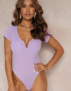 lily rose Body Mov cu Decolteu în V și din Tricot Raiat Givena