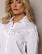 lily rose Cămașă Albă din Bumbac cu Guler și Volan Chrissa