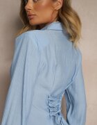 lily rose Cămașă Albastră cu Linie Întărită la Umeri și Legătură Meroniela
