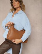 lily rose Cămașă albastru deschis Oversize cu croială lungă cu despicături Tasine