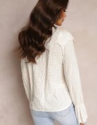 lily rose Cămașă Bej Brodată din Viscoză cu Volane și Manșete Decorative Maybre