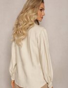 lily rose Cămașă Bej Butonată cu Mânecă Plisată Marela