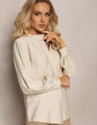 lily rose Cămașă Bej Butonată cu Mânecă Plisată Marela
