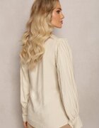 lily rose Cămașă Bej cu Mâneci Decorative din Țesătură Plisată Zemona