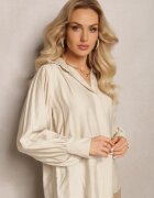 lily rose Cămașă bej deschis cu guler și mâneci plisate Devla