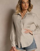 lily rose Cămașă bej închis cu linia umerilor întărită și legătură Meroniela