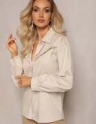 lily rose Cămașă din bumbac bej cu guler și volan Chrissa
