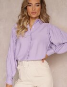 lily rose Cămașă Mov cu Mâneci Decorative din Țesătură Plisată Zemona