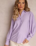 lily rose Cămașă Mov cu Mâneci Decorative din Țesătură Plisată Zemona
