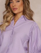 lily rose Cămașă Mov cu Mâneci Decorative din Țesătură Plisată Zemona