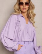 lily rose Cămașă Netedă Violet cu Guler și Mâneci Largi Ophila