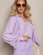 lily rose Cămașă Netedă Violet cu Guler și Mâneci Largi Ophila