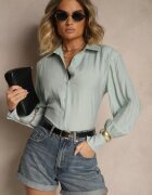 lily rose Cămașă Verde deschisă cu Linie de Umeri Rigidizată și Legătură Meroniela