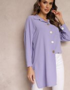 lily rose Cămașă Violetă Oversize cu croială lungă cu despicături Tasine
