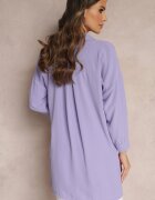 lily rose Cămașă Violetă Oversize cu croială lungă cu despicături Tasine