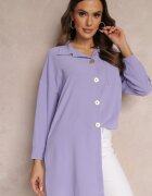 lily rose Cămașă Violetă Oversize cu croială lungă cu despicături Tasine
