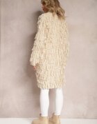 lily rose Cardigan bej deschis descheiat cu franjuri decorativi Massawa